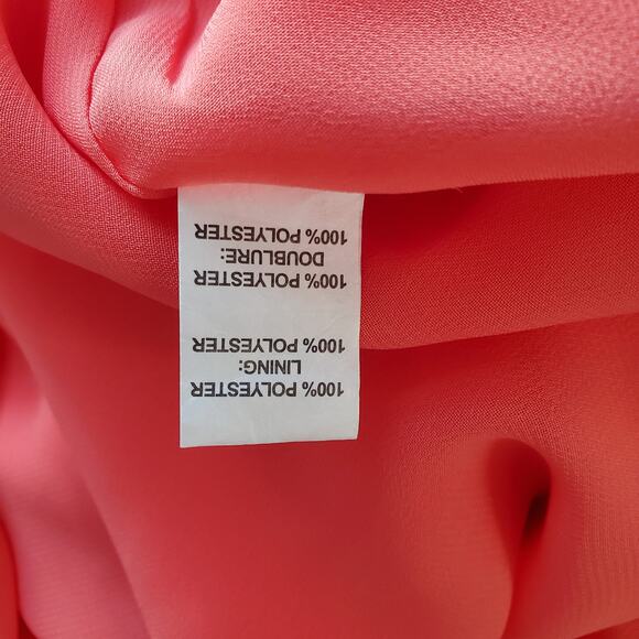 Ramy Brook Becky Gown Plunge Neck Satin Slit Maxi Dress Guava Pink Coral Size 4 - Picture 14 of 14